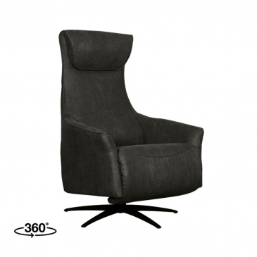 LABEL51 Elektrische Fauteuil Lund Micro Suède Antraciet