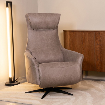 LABEL51 Elektrische Fauteuil Lund Micro Suède Taupe