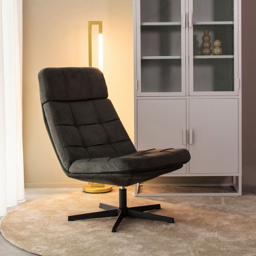 LABEL51 Draaifauteuil Alvar Antraciet Cosmo