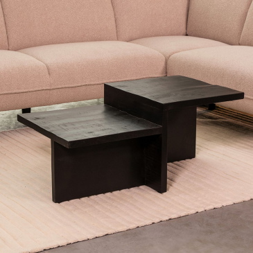 LABEL51 Salontafel Skip Zwart Mangohout