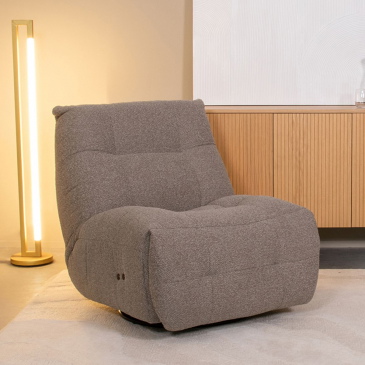 LABEL51 Elektrische Fauteuil Relax & Recharge Bouclé Truffelgrijs