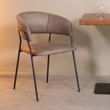 LABEL51 Eetkamerstoel Luuk Micro Suède Taupe