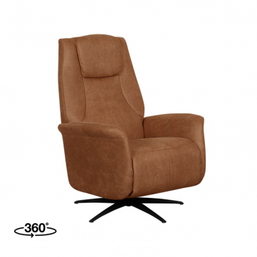 LABEL51 Elektrische Fauteuil Stockholm Micro Suède Cognac