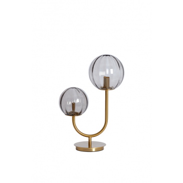 Light & Living Tafellamp Magdala 2-Lichts Glas/Goud 43cm