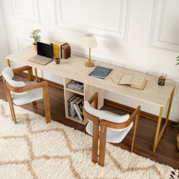 Bureau Twin Travertinlook 240cm