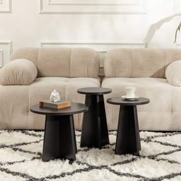 Salontafel Lume Zwart Set van 3
