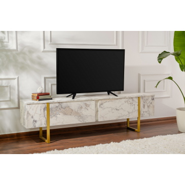 Tv-meubel Serenity Wit Marmerlook/Goud 180cm