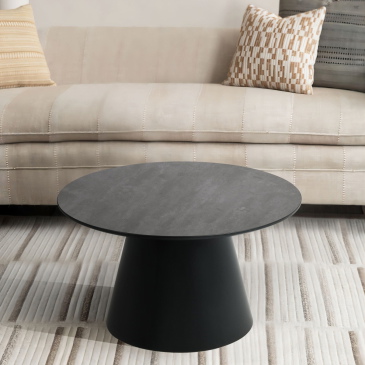 Salontafel Tango ø60x40cm Donkergrijs Marmer - Giga Meubel