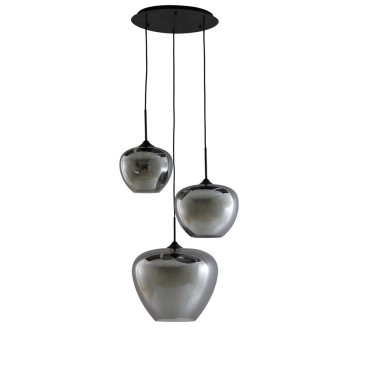 Light & Living Hanglamp 3-Lichts Mayson Glas Smoke Ø40x160cm