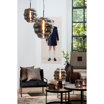 Light & Living Hanglamp Misty Smoke Glas Ø30cm