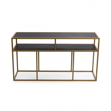 Stalux Sidetable Teun Eiken Zwart/Goud 150cm