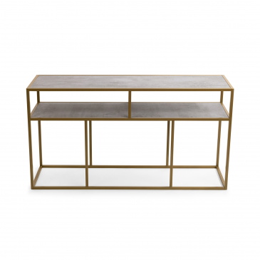 Stalux Sidetable Teun Betonlook/Goud 150cm