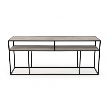 Stalux Sidetable Teun Betonlook/Zwart 200cm