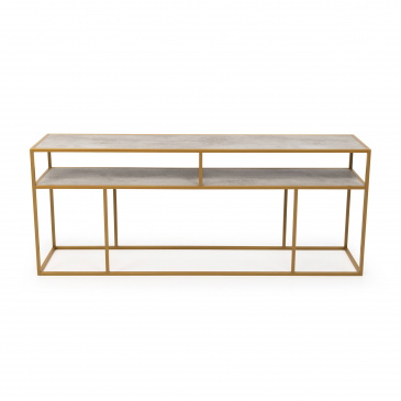 Stalux Sidetable Teun Betonlook/Goud 200cm