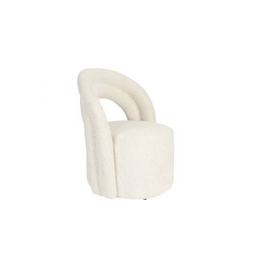 Dutchbone Fauteuil Seina Bouclé Beige Draaibaar