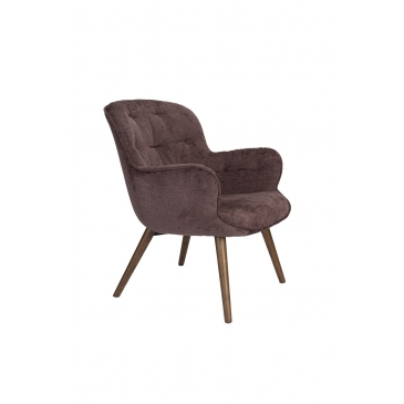 Dutchbone Fauteuil Lenn Velvet Plum