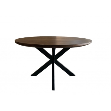 Livingfurn Eettafel Jesper Rond Mangohout Bruin Ø130cm