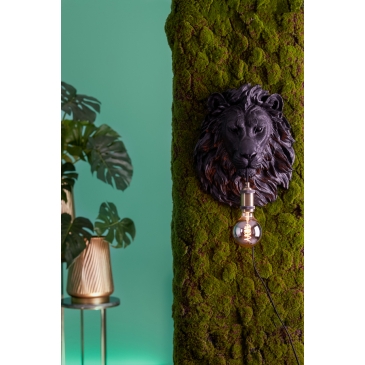 Light & Living Wandlamp Lion Mat Zwart 33x40cm