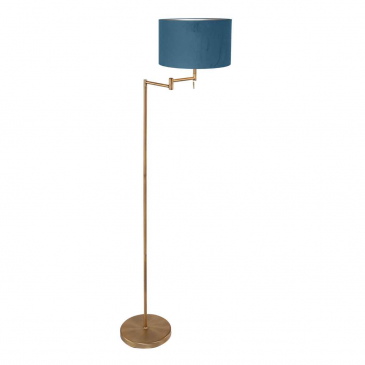 Mexlite Vloerlamp Bella Brons Velours Blauw