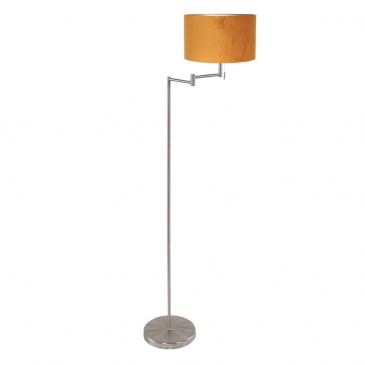 Mexlite Vloerlamp Bella Grijs Velours Goud