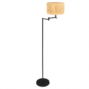 Mexlite Vloerlamp Bella Zwart Gras Naturel