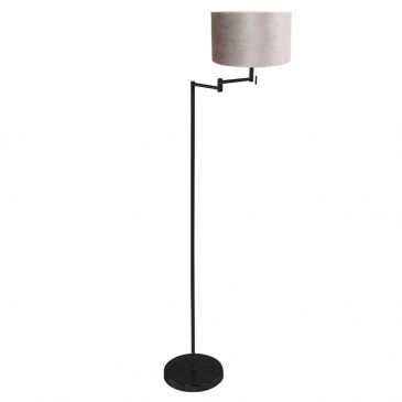 Mexlite Vloerlamp Bella Zwart Velours Taupe