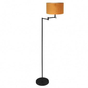 Mexlite Vloerlamp Bella Zwart Velours Goud