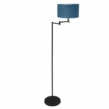 Mexlite Vloerlamp Bella Zwart Velours Blauw