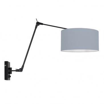 Steinhauer Wandlamp Prestige Chic Zwart Linnen Jeans Blauw