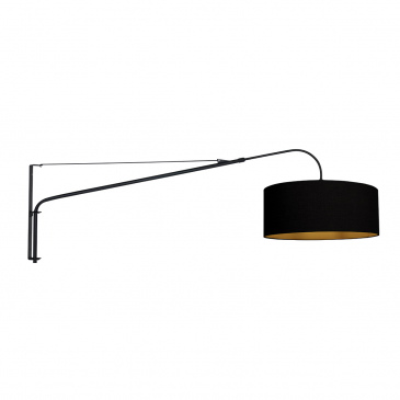 Steinhauer Wandlamp Elegant Classy Zwart Linnen Zwart/Goud