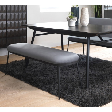 Bankje Gain 140 cm Steel Grijs Velvet - Giga Living