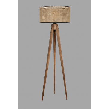 Vloerlamp Tripod Rotan Bruin