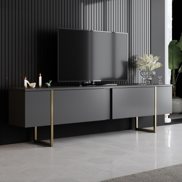 Tv-meubel Luxe Antraciet/Goud 180cm