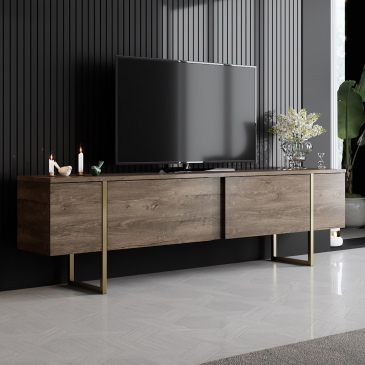 Tv-meubel Luxe Walnoot/Goud 180cm