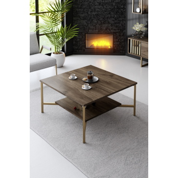 Salontafel Gold Line Walnoot