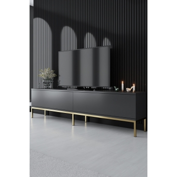 Tv-meubel Lord Melamine Antraciet Goud 180cm