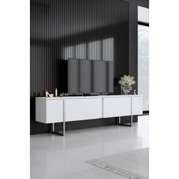 Tv-meubel Luxe Wit/Zilver 180cm