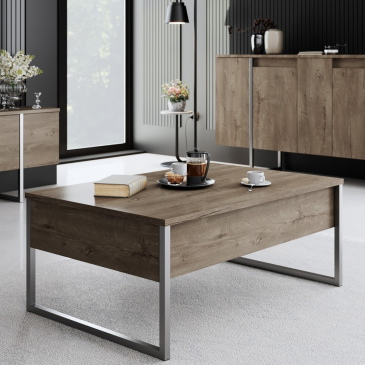 Salontafel Luxe Walnoot/Zilver