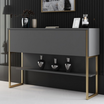 Dressoir Luxe Antraciet/Goud 120cm
