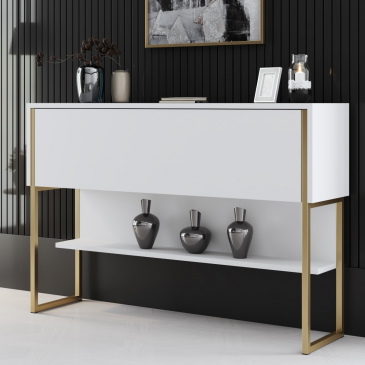 Dressoir Luxe Wit/Goud 120cm