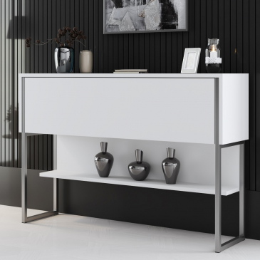 Dressoir Luxe Wit/Zilver 120cm