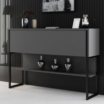 Dressoir Luxe Antraciet/Zwart 120cm