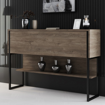 Dressoir Luxe Walnoot/Zwart 120cm