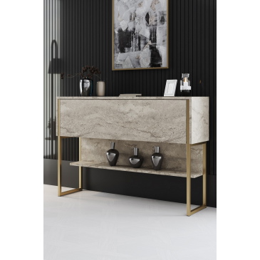 Dressoir Luxe Travertinlook/Goud 120cm