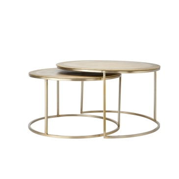 Light & Living Salontafel Set van 2 Talca Licht Goud Ø65/Ø75cm