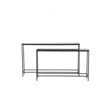 Light & Living Sidetable Morena Set van 2 Agaat Zwart 120+140cm