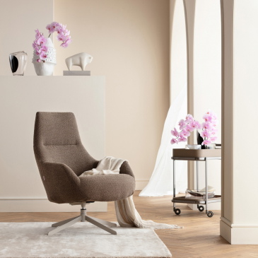 Kare Design Draaifauteuil Mimi Bruin