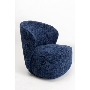 Kare Design Draaifauteuil Ellie Donkerblauw