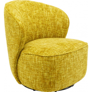 Kare Design Draaifauteuil Ellie Geel