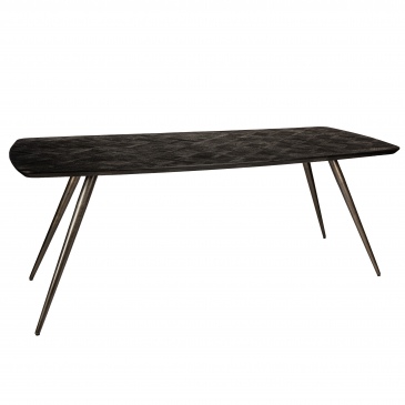 PTMD Eettafel Fieron Deens Ovaal Acaciahout Zwart 200cm